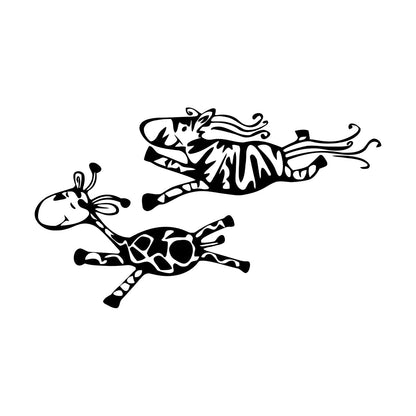 Couple Giraffes Animals Funny Children Fine Carving Decals Can Modify And Add Information