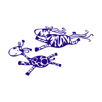 Couple Giraffes Animals Funny Children Fine Carving Decals Can Modify And Add Information