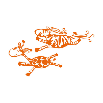 Couple Giraffes Animals Funny Children Fine Carving Decals Can Modify And Add Information