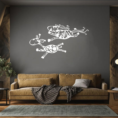 Couple Giraffes Animals Funny Children Fine Carving Decals Can Modify And Add Information