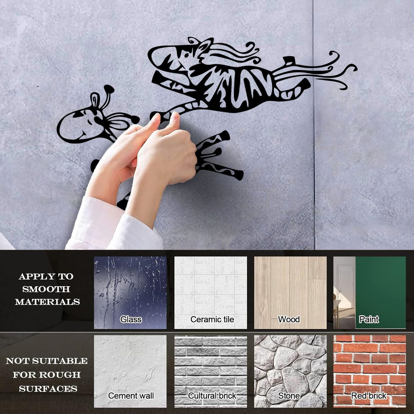 Couple Giraffes Animals Funny Children Fine Carving Decals Can Modify And Add Information