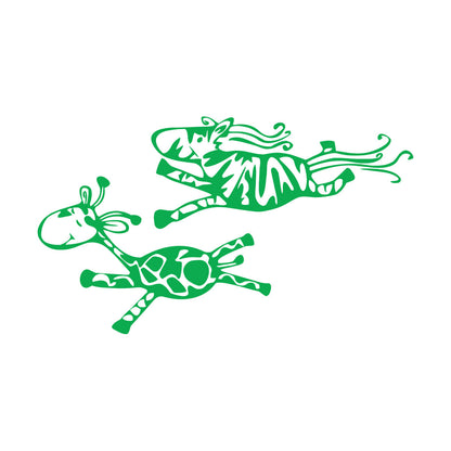 Couple Giraffes Animals Funny Children Fine Carving Decals Can Modify And Add Information