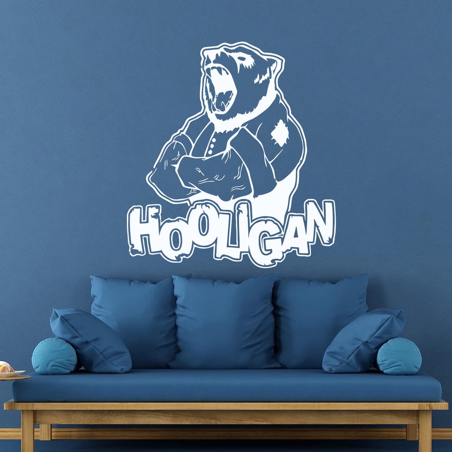 Vinyl Art Sticker Ferocious Bear Head Animal Hooligan Man Art Mural Painting