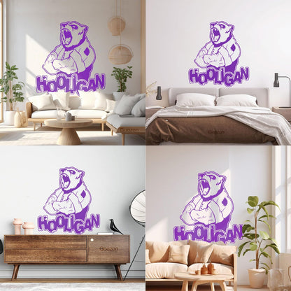 Vinyl Art Sticker Ferocious Bear Head Animal Hooligan Man Art Mural Painting