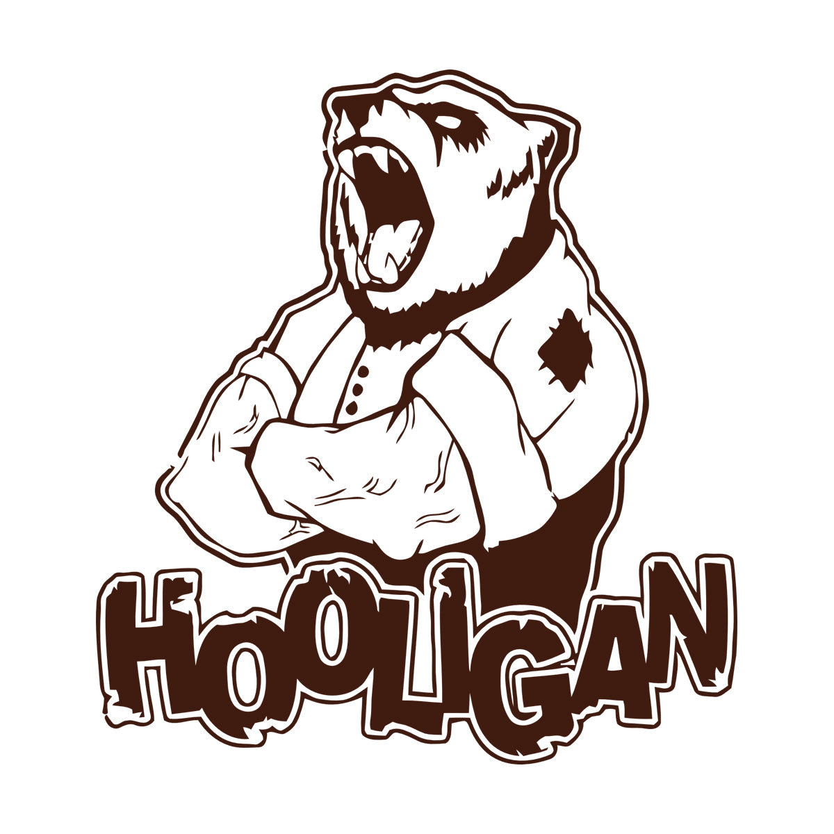 Vinyl Art Sticker Ferocious Bear Head Animal Hooligan Man Art Mural Painting