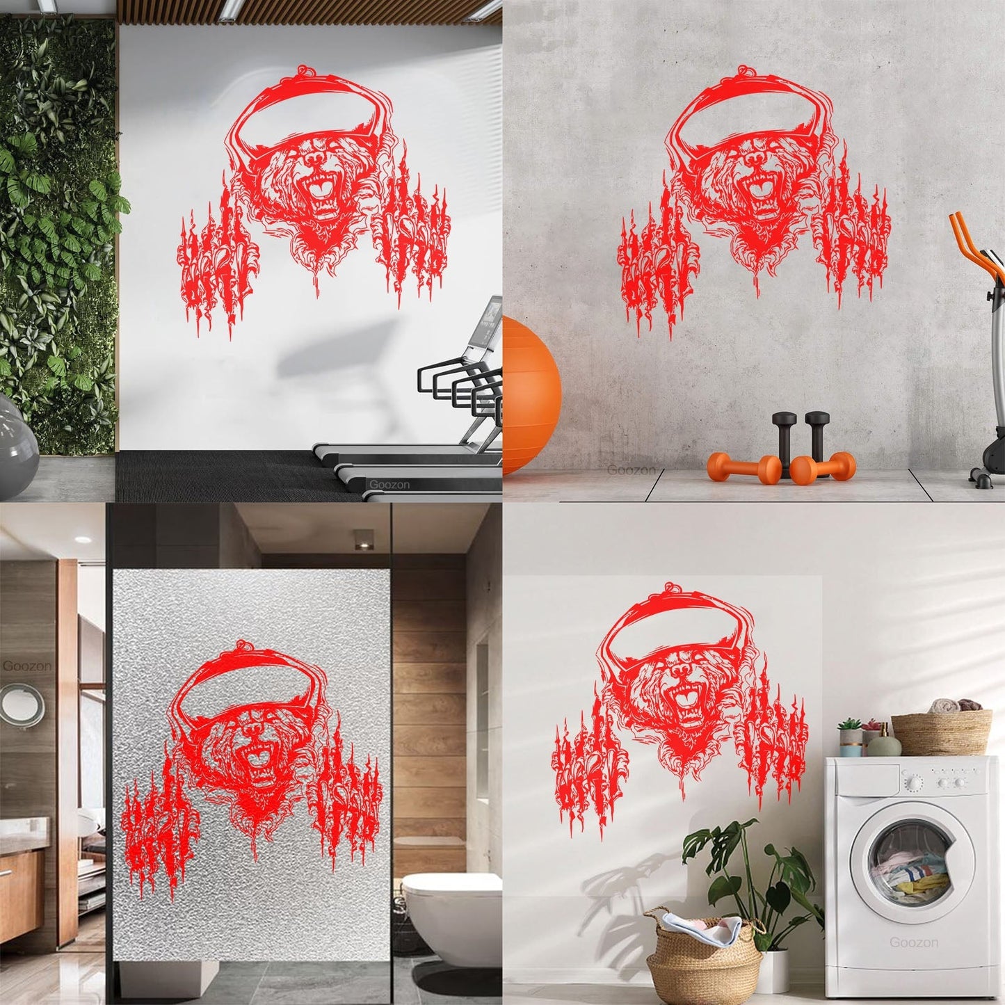 Fierce Grizzly Bear Animal Power Of Rage Claws Grin Engraving Stickers Multiple Size Options