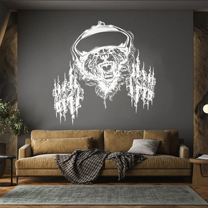 Fierce Grizzly Bear Animal Power Of Rage Claws Grin Engraving Stickers Multiple Size Options