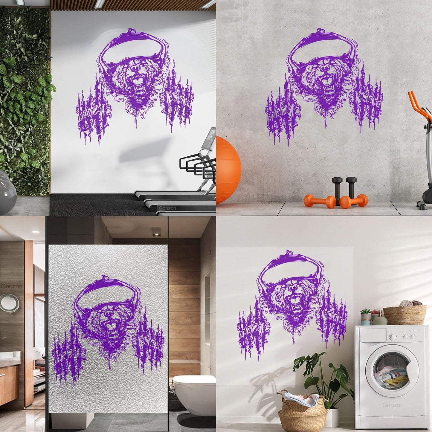 Fierce Grizzly Bear Animal Power Of Rage Claws Grin Engraving Stickers Multiple Size Options