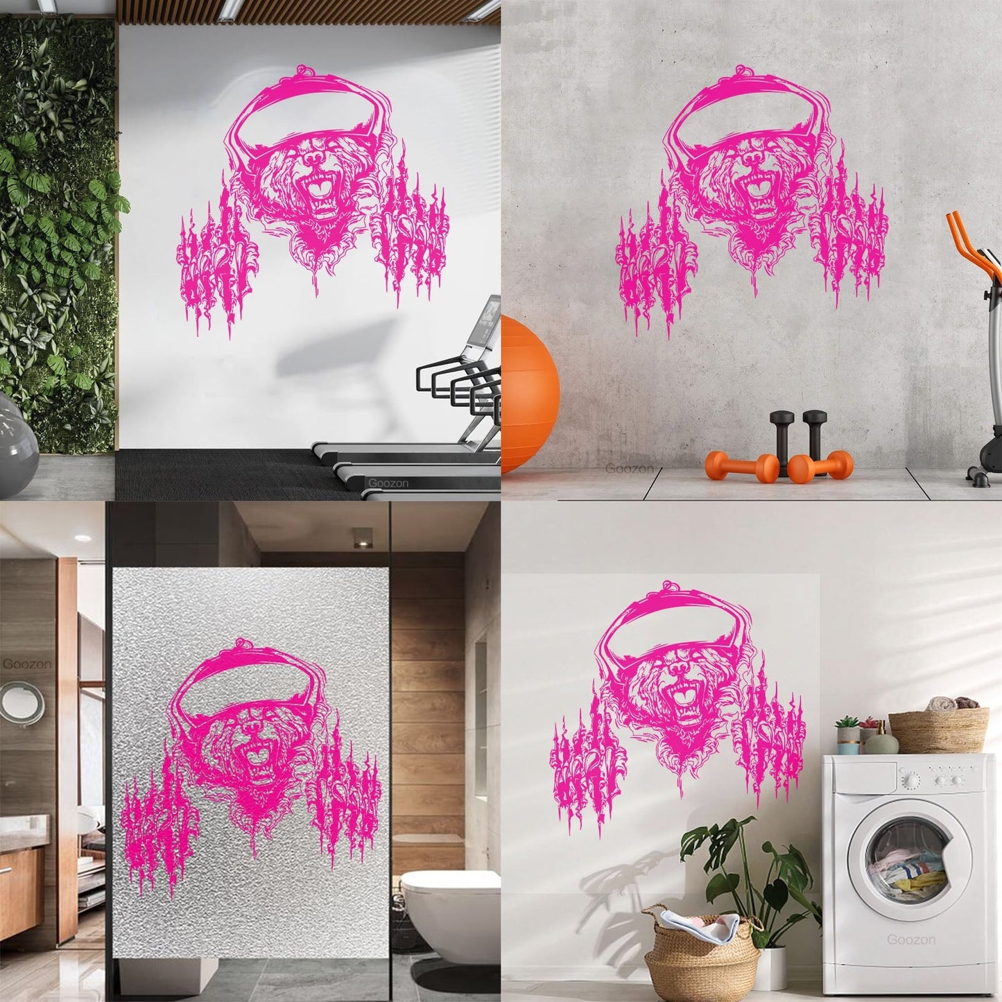 Fierce Grizzly Bear Animal Power Of Rage Claws Grin Engraving Stickers Multiple Size Options