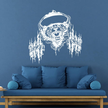 Fierce Grizzly Bear Animal Power Of Rage Claws Grin Engraving Stickers Multiple Size Options