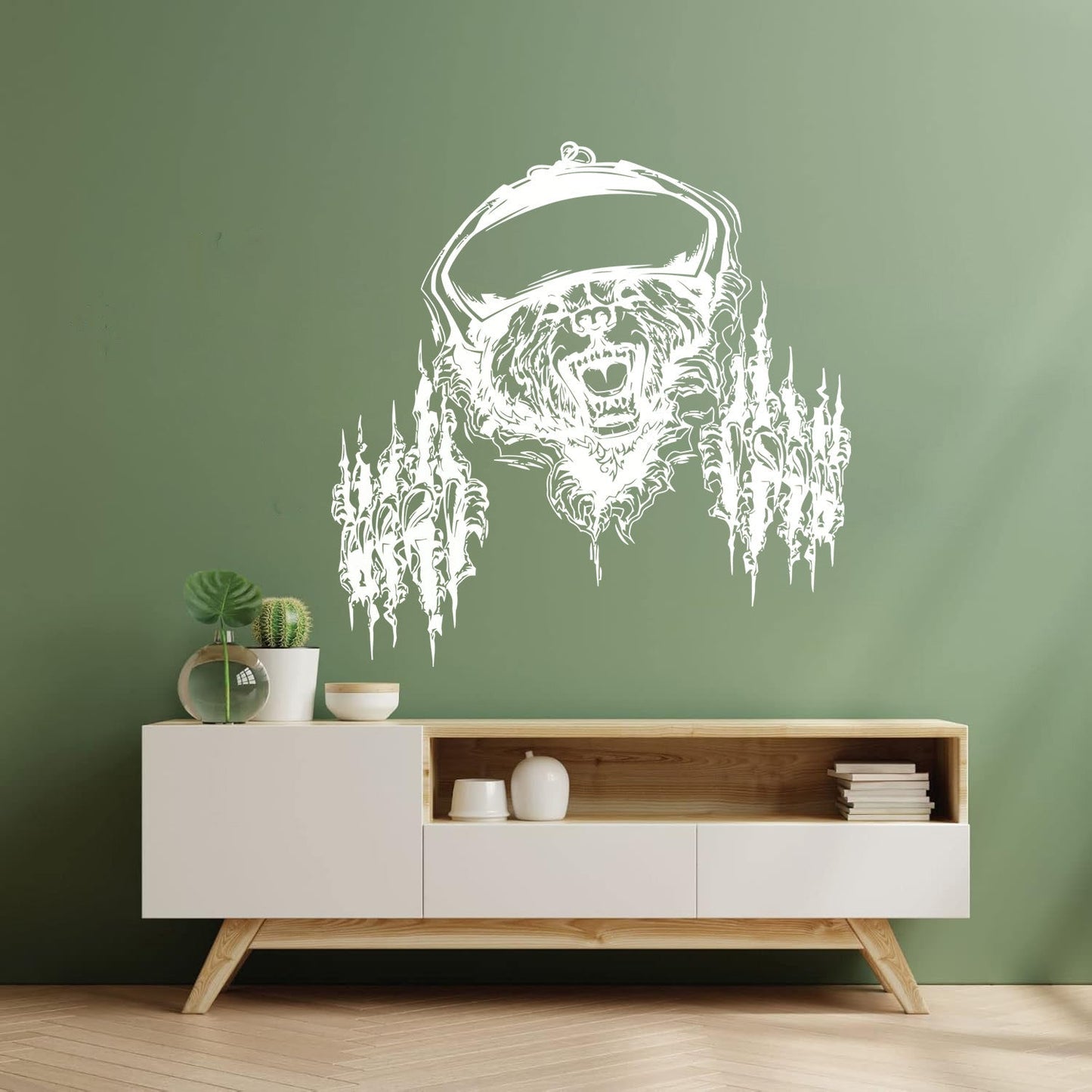 Fierce Grizzly Bear Animal Power Of Rage Claws Grin Engraving Stickers Multiple Size Options