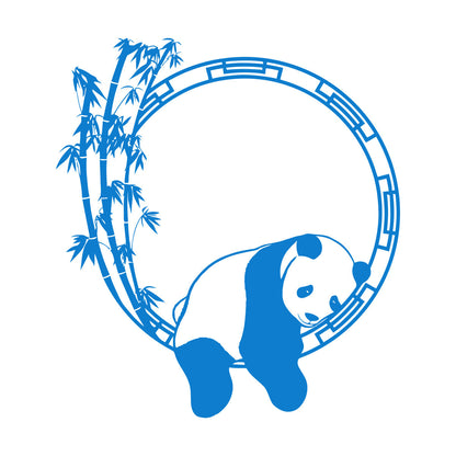 Fine Carving Stickers Funny Animal Panda Bamboo Japanese Removable Without Leaving Glue
