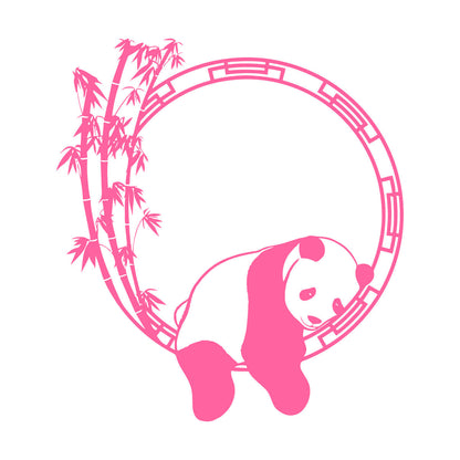 Fine Carving Stickers Funny Animal Panda Bamboo Japanese Removable Without Leaving Glue
