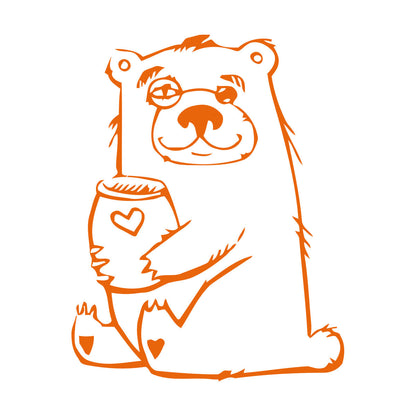 Wall Stickers Funny Bear With Honey Forest Animal Self Adhesive