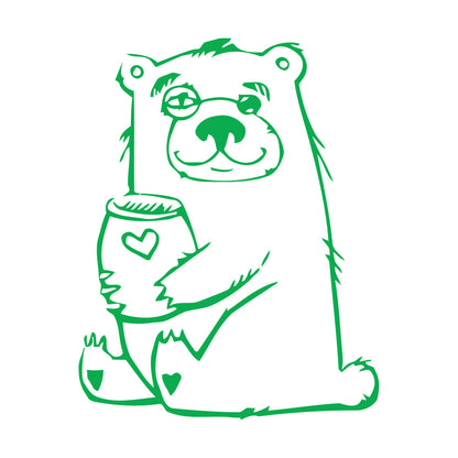 Wall Stickers Funny Bear With Honey Forest Animal Self Adhesive