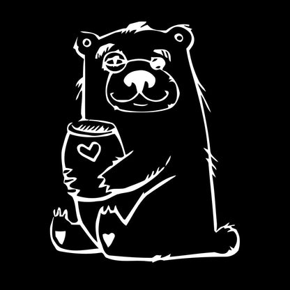 Wall Stickers Funny Bear With Honey Forest Animal Self Adhesive