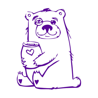 Wall Stickers Funny Bear With Honey Forest Animal Self Adhesive