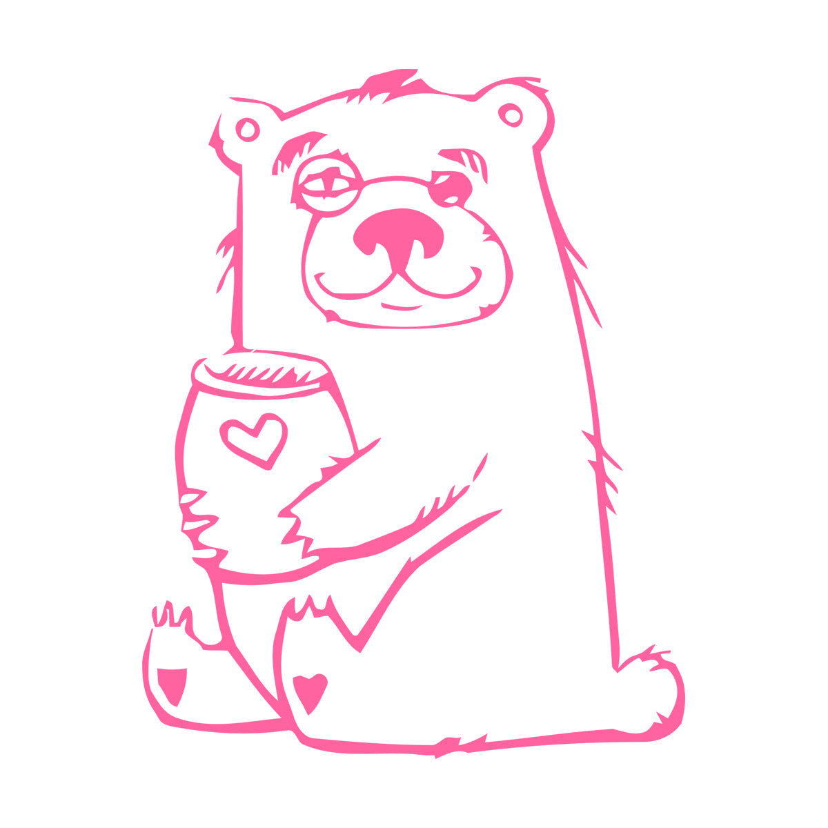 Wall Stickers Funny Bear With Honey Forest Animal Self Adhesive