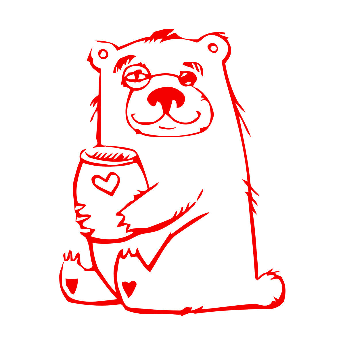 Wall Stickers Funny Bear With Honey Forest Animal Self Adhesive