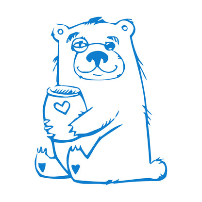 Wall Stickers Funny Bear With Honey Forest Animal Self Adhesive