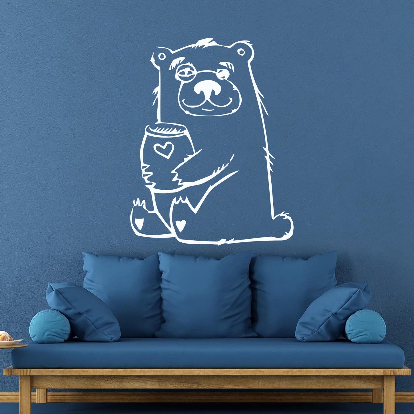 Wall Stickers Funny Bear With Honey Forest Animal Self Adhesive