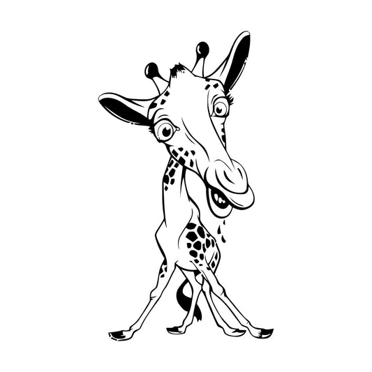 Engraving Stickers Funny Giraffe Animal Cute Children'S Equipped With Transfer Film Kit