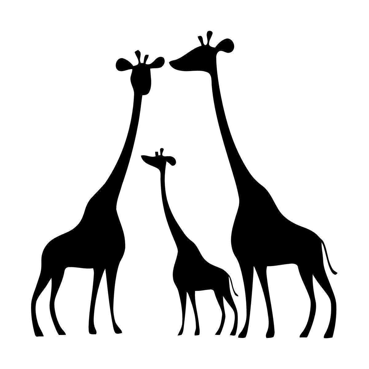Wall Decals Pvc Giraffe Family Animals Africa Kids Art Mural Painting