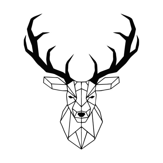 Engraving Decals Head Deer Geometry Animal Hunting Art Decoration