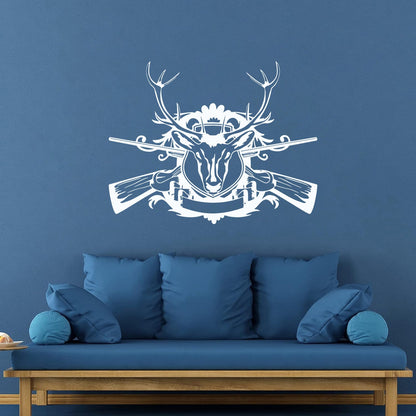 Vinyl Art Sticker Hunter Hunting Animals Deer Forest Hobbies Removable Without Leaving Glue