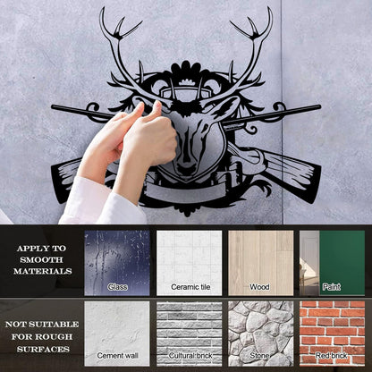 Vinyl Art Sticker Hunter Hunting Animals Deer Forest Hobbies Removable Without Leaving Glue