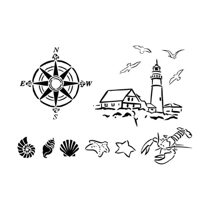 Wall Stickers Paster Paper Lighthouse Marine Animals Can Modify And Add Information
