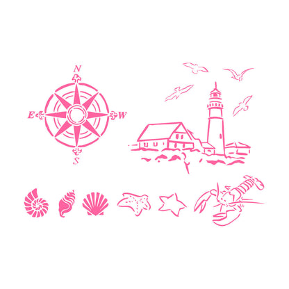 Wall Stickers Paster Paper Lighthouse Marine Animals Can Modify And Add Information