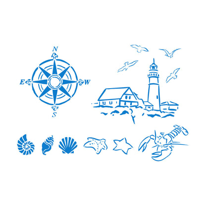 Wall Stickers Paster Paper Lighthouse Marine Animals Can Modify And Add Information