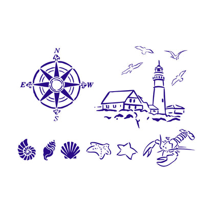 Wall Stickers Paster Paper Lighthouse Marine Animals Can Modify And Add Information