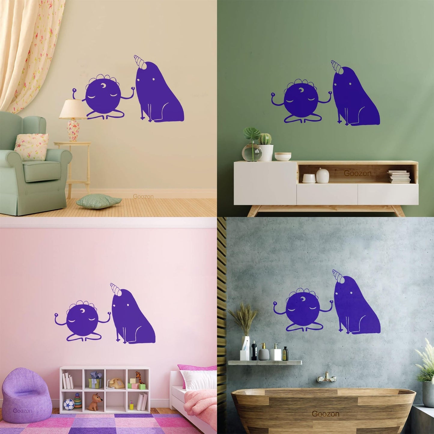 Wall Stickers Monsters Funny Unicorn Fantastic Animals Can Modify And Add Information
