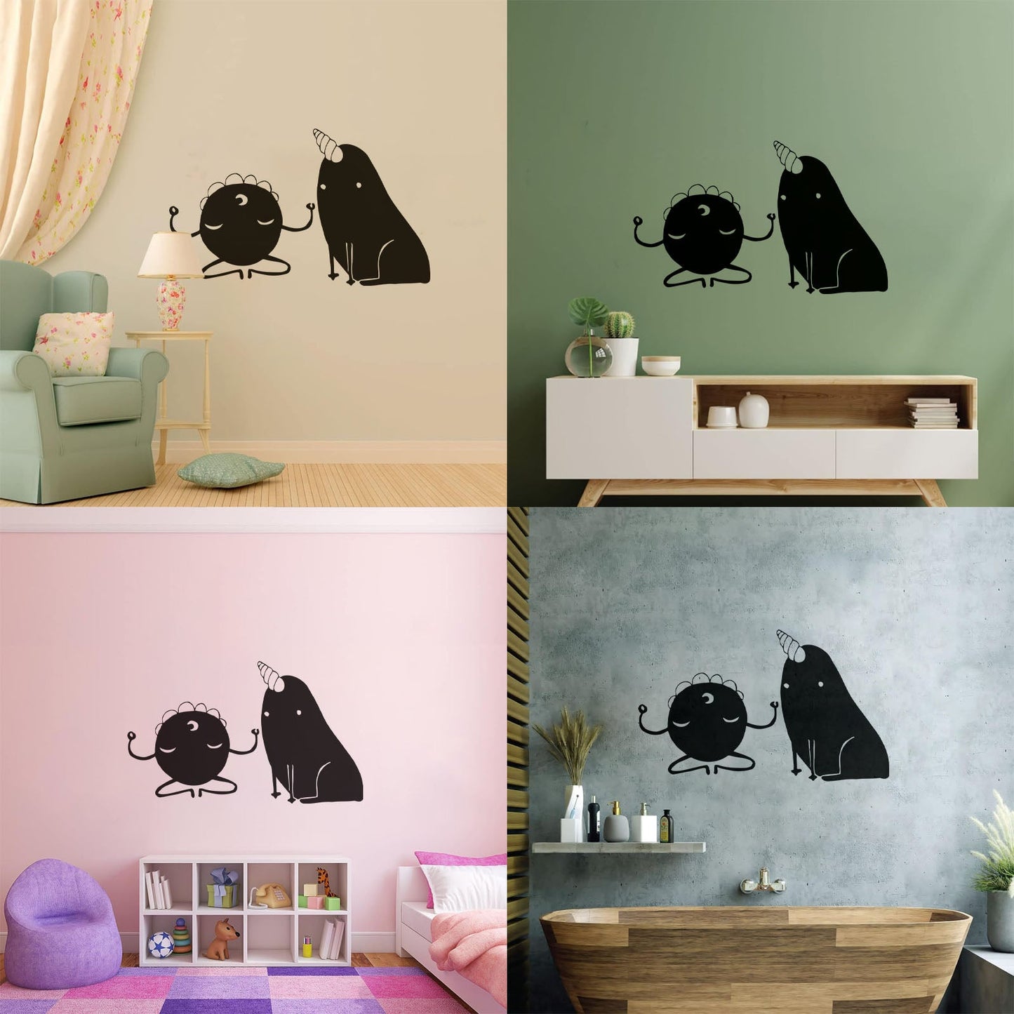 Wall Stickers Monsters Funny Unicorn Fantastic Animals Can Modify And Add Information