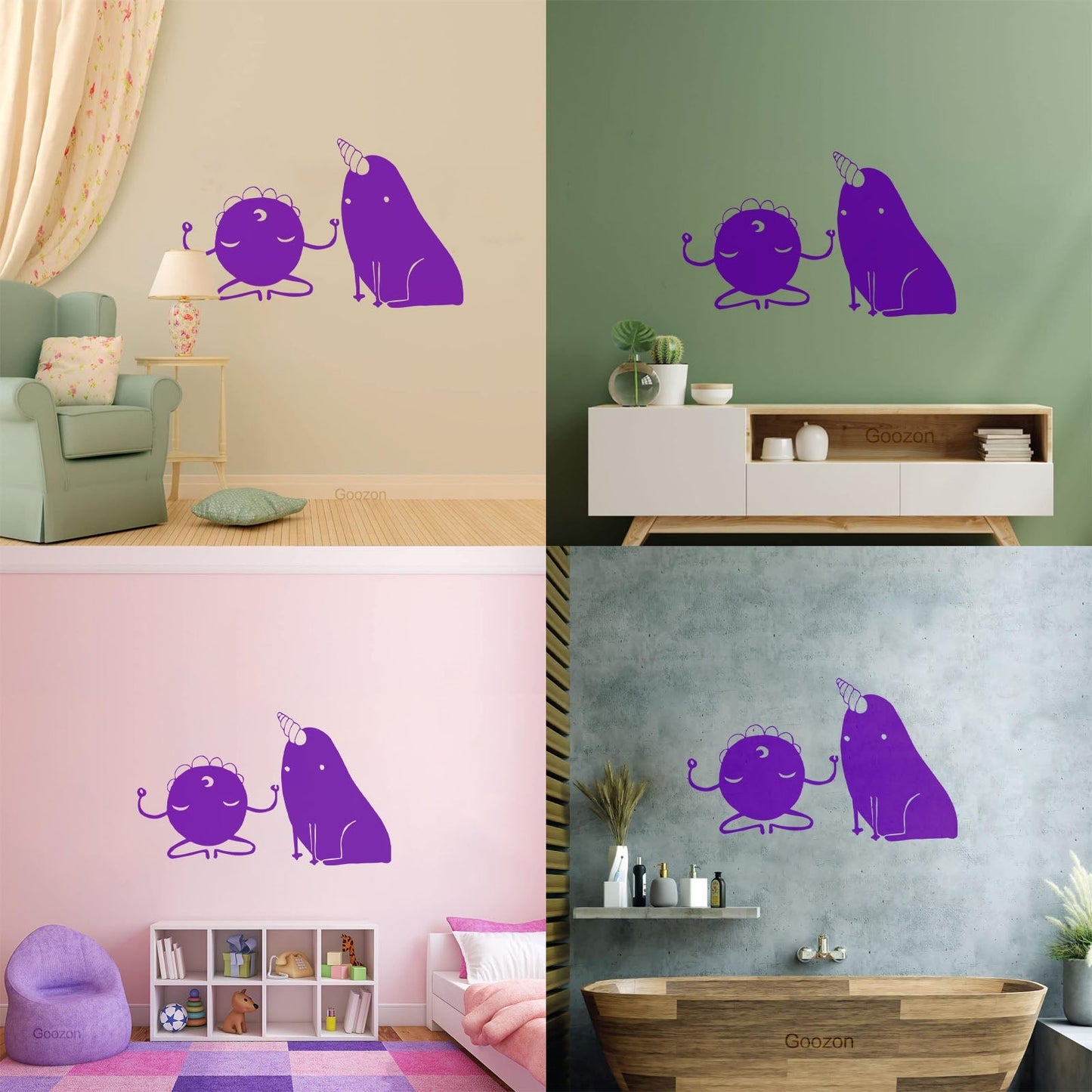 Wall Stickers Monsters Funny Unicorn Fantastic Animals Can Modify And Add Information