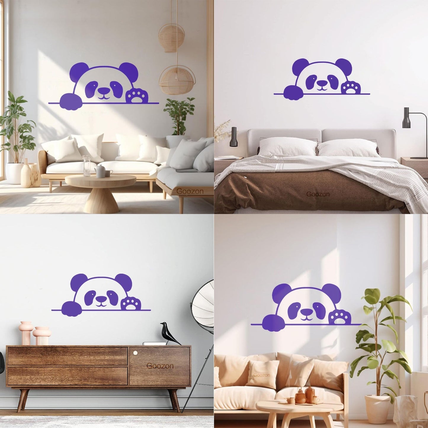 Lettering Decals Panda Bear Animal Cheerful Kids Window Decals