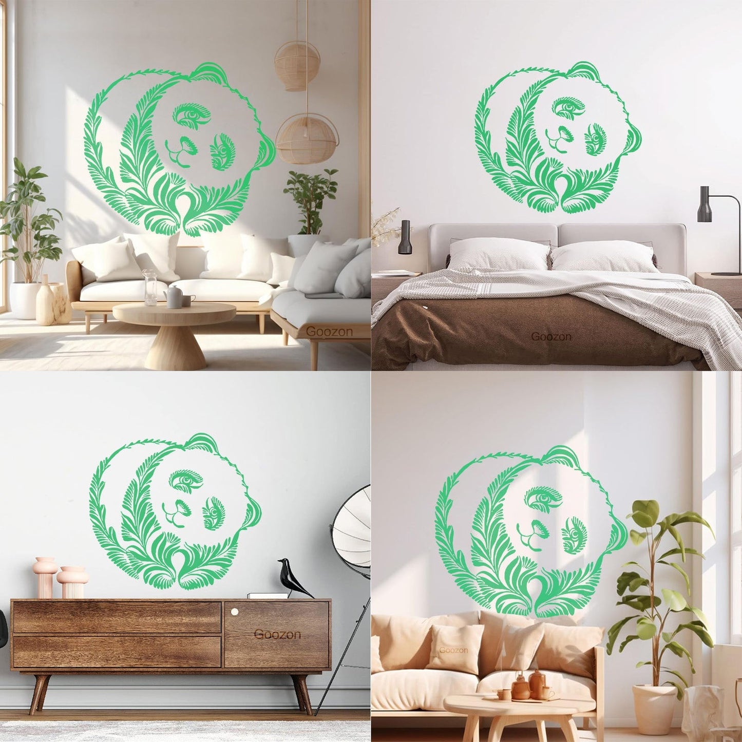Wall Decals Pvc Panda Beer Animal Ornament Tribal Glass Stickers