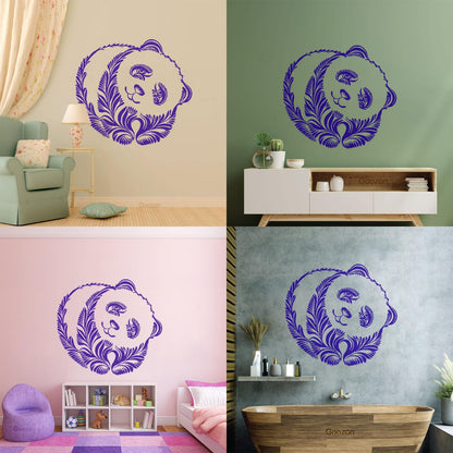 Wall Decals Pvc Panda Beer Animal Ornament Tribal Glass Stickers