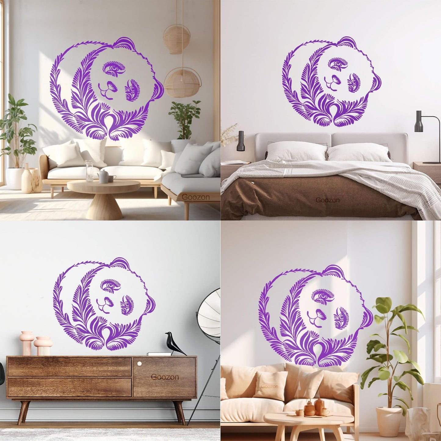 Wall Decals Pvc Panda Beer Animal Ornament Tribal Glass Stickers