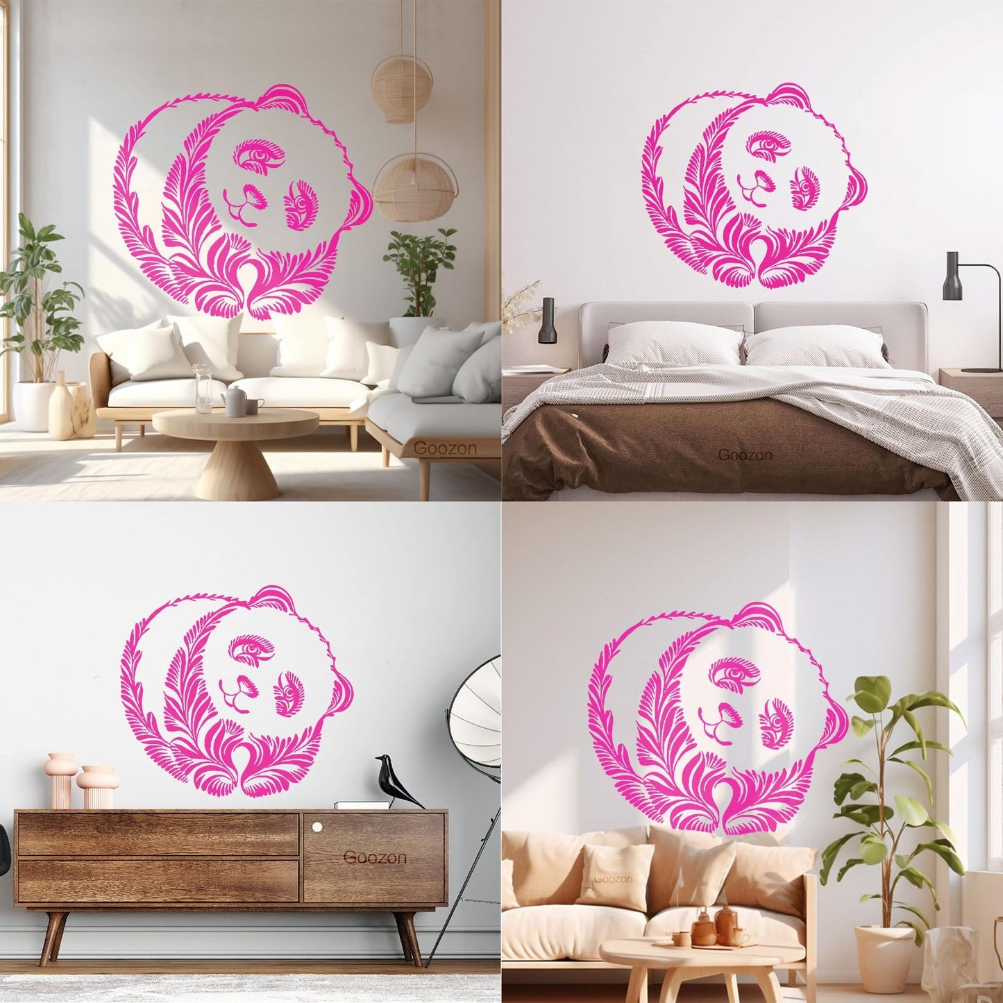 Wall Decals Pvc Panda Beer Animal Ornament Tribal Glass Stickers