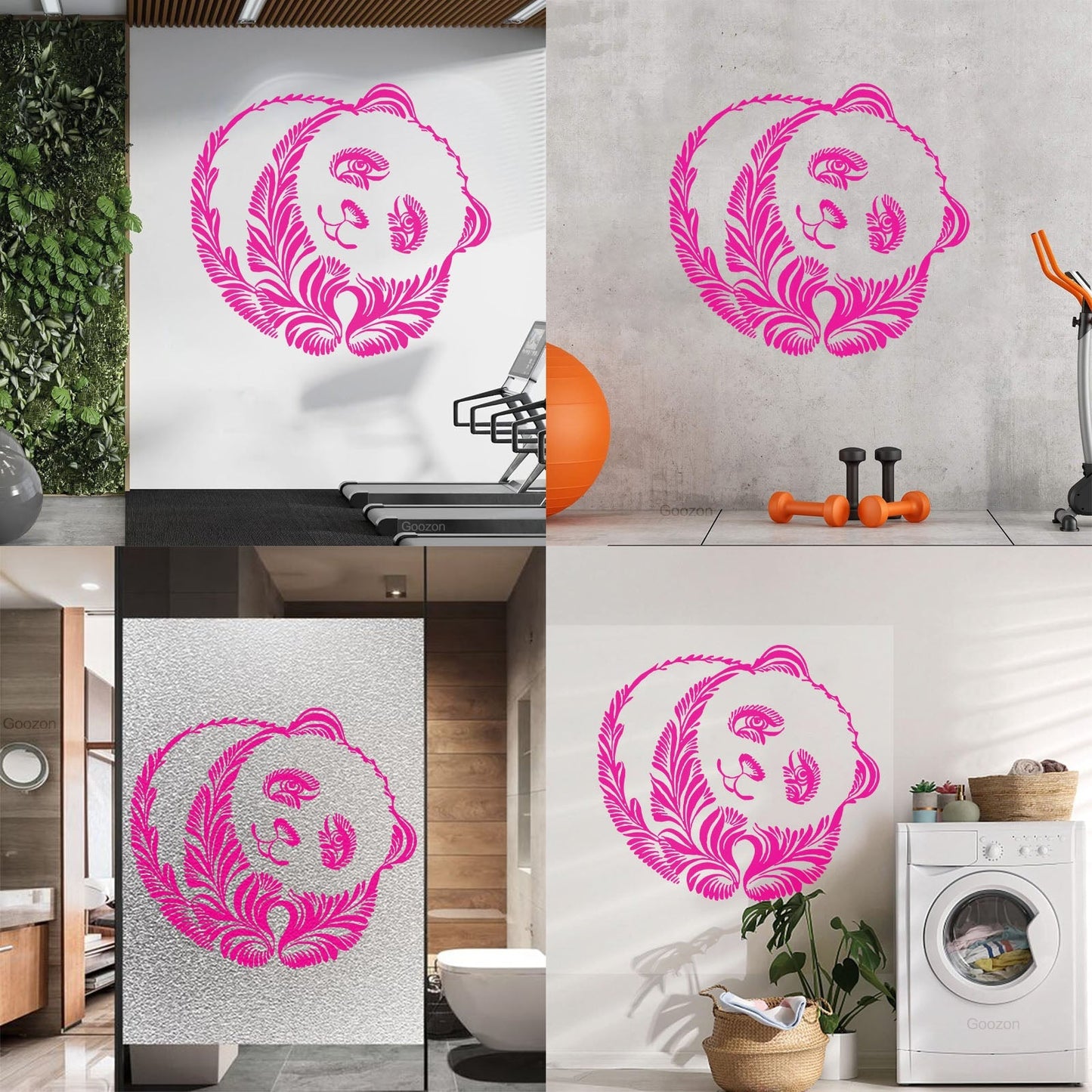 Wall Decals Pvc Panda Beer Animal Ornament Tribal Glass Stickers