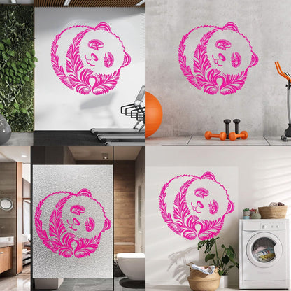 Wall Decals Pvc Panda Beer Animal Ornament Tribal Glass Stickers
