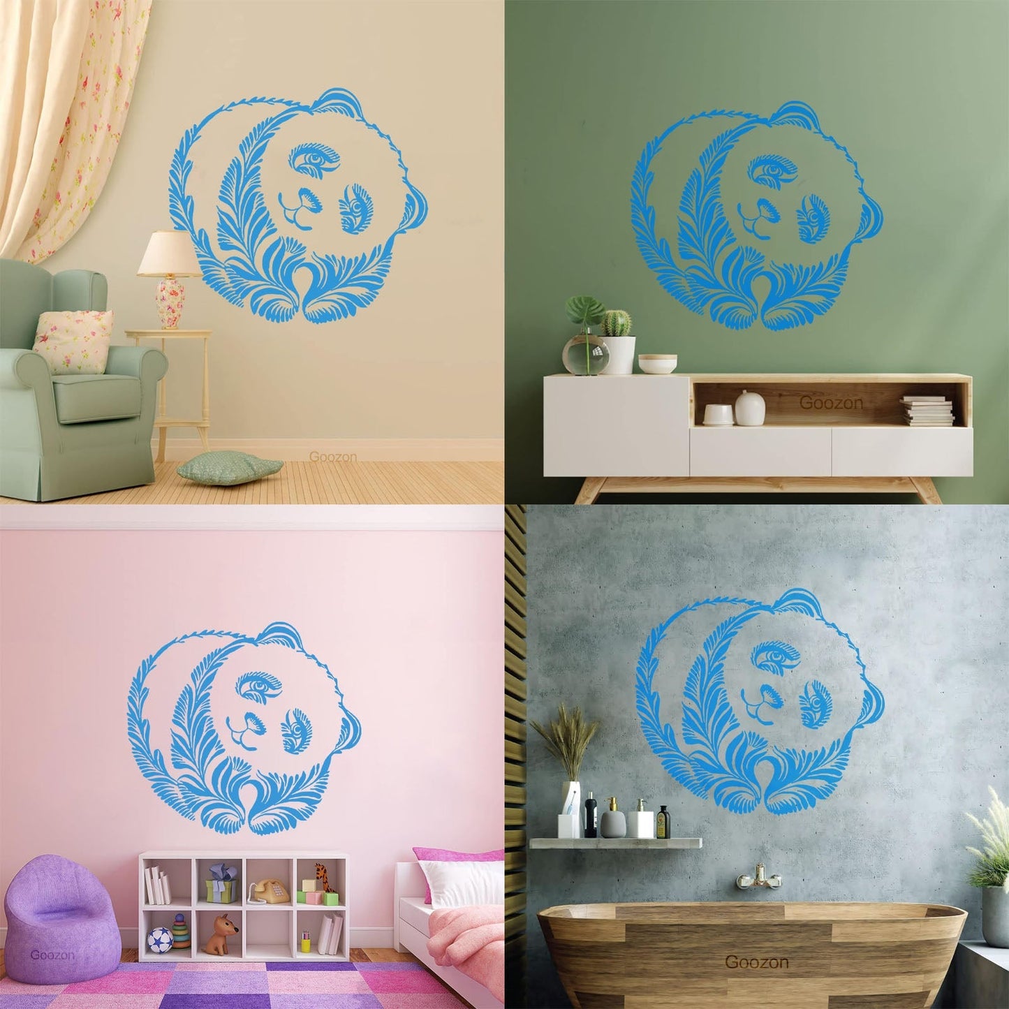 Wall Decals Pvc Panda Beer Animal Ornament Tribal Glass Stickers