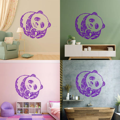 Wall Decals Pvc Panda Beer Animal Ornament Tribal Glass Stickers