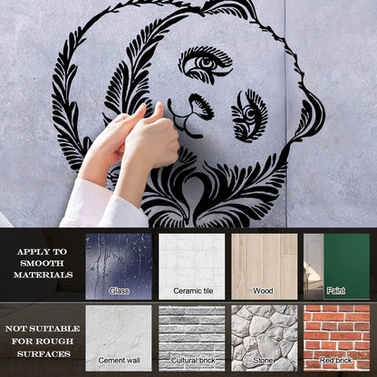 Wall Decals Pvc Panda Beer Animal Ornament Tribal Glass Stickers