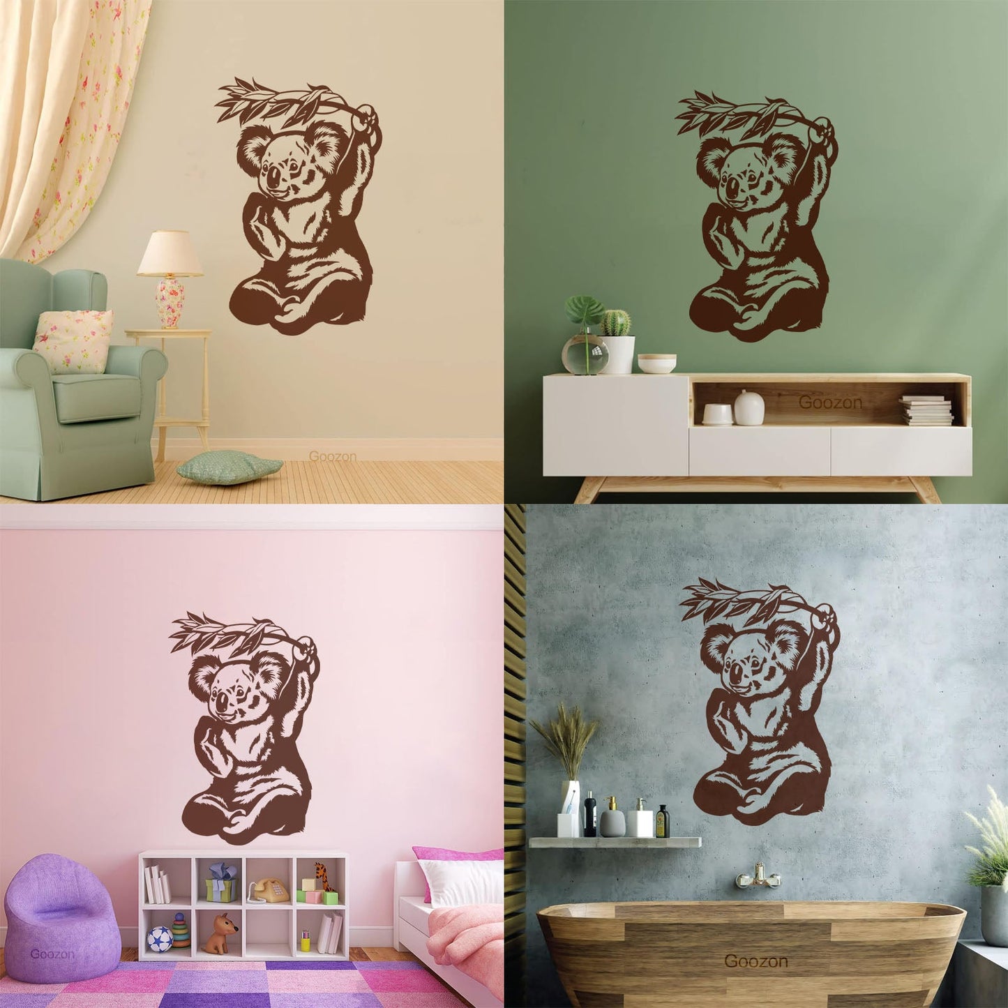 Panda Eucalyptus Bamboo Animal Bear Reed Wall Decals Paster Paper Tattoo Culture