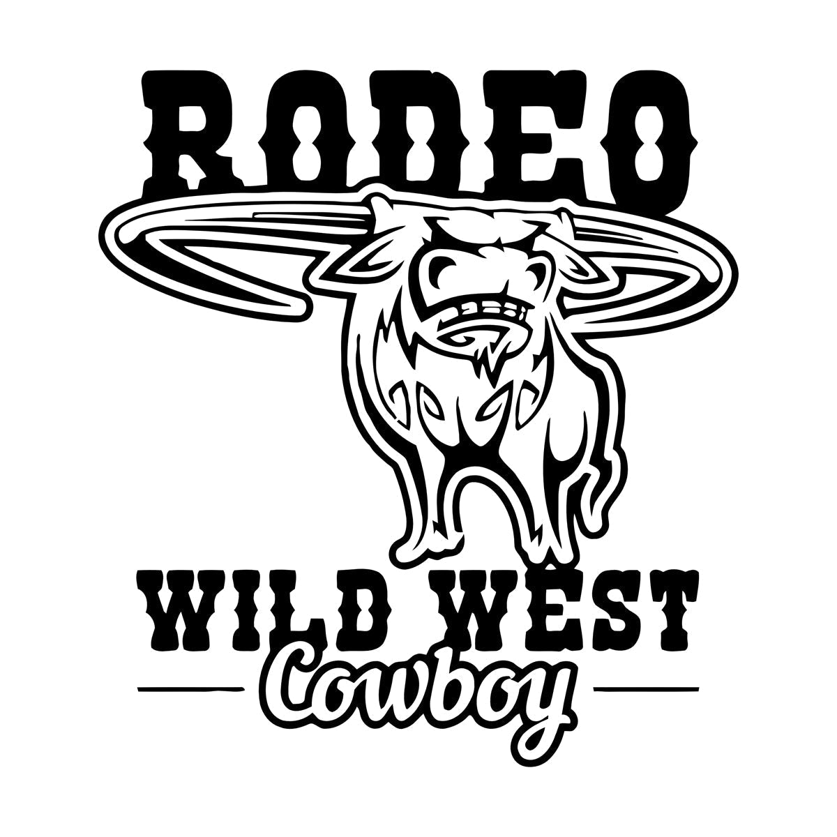 Rodeo Bull Wild West Cowboy Animal Vinyl Wall Stickers Glass Stickers