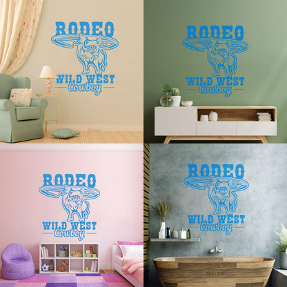 Rodeo Bull Wild West Cowboy Animal Vinyl Wall Stickers Glass Stickers